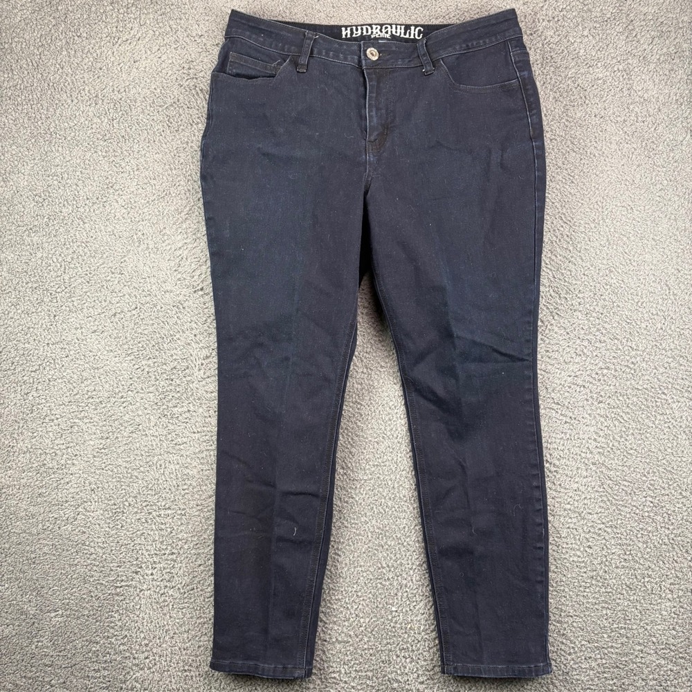Hydraulic Nolita Mid Rise Curvy Ankle Skinny Jeans Dark Wash Petite 16P HR12049B